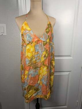 Volcom Floral Print Halter Neck Summer Dress